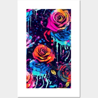 Rainbow flowers Posters and Art